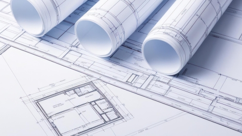 Blueprints of a building.