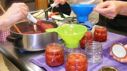 Home canning demonstration.