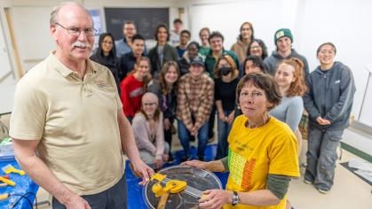 Michael Haberland and Debra Haberland with their spring 'Apiculture' class.